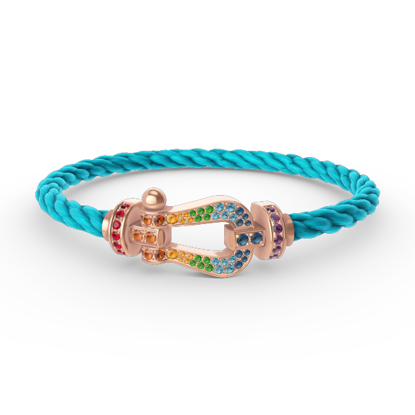 [Avelora Jewelry ]FORCE LARGE HORSESHOE  COLORED DIAMOND BRACELET ROSE GOLD
