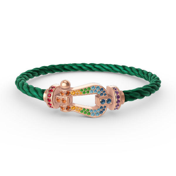 [Avelora Jewelry ]FORCE LARGE HORSESHOE  COLORED DIAMOND BRACELET ROSE GOLD