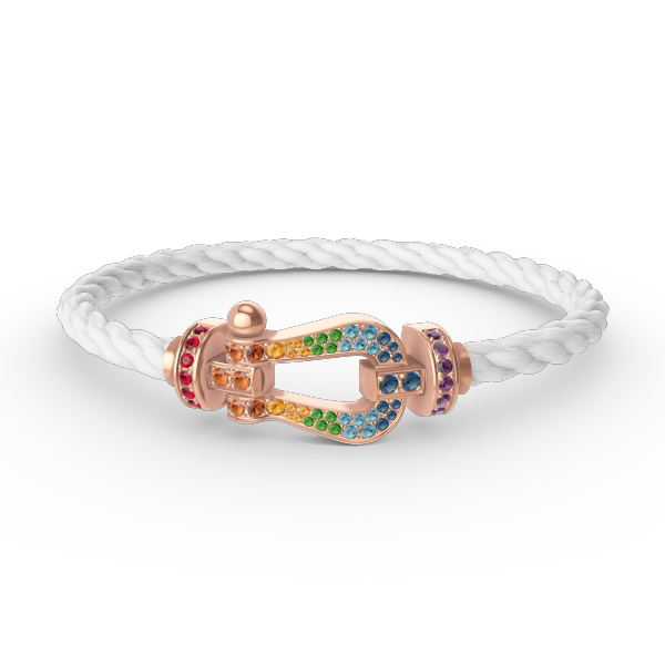 [Avelora Jewelry ]FORCE LARGE HORSESHOE  COLORED DIAMOND BRACELET ROSE GOLD