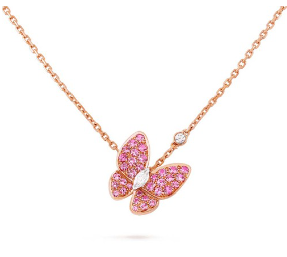 [Avelora Jewelry ]BUTTERFLY RED DIAMOND ROSE GOLD NECKLACE