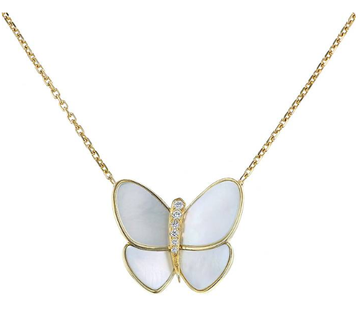 [Avelora Jewelry ]BUTTERFLY GOLD MOP DIAMOND NECKLACE