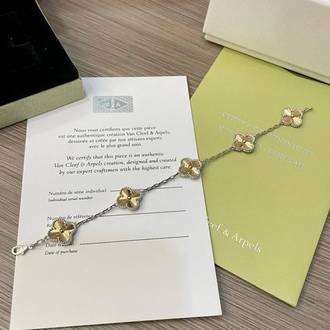 [Avelora]LUCKY CLOVER 5-MOTIF BRACELET - LASER COLLECTION