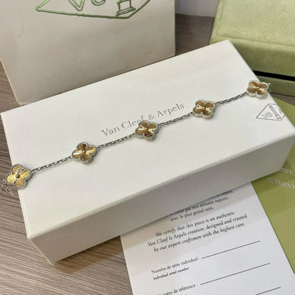 [Avelora]LUCKY CLOVER 5-MOTIF BRACELET - LASER COLLECTION