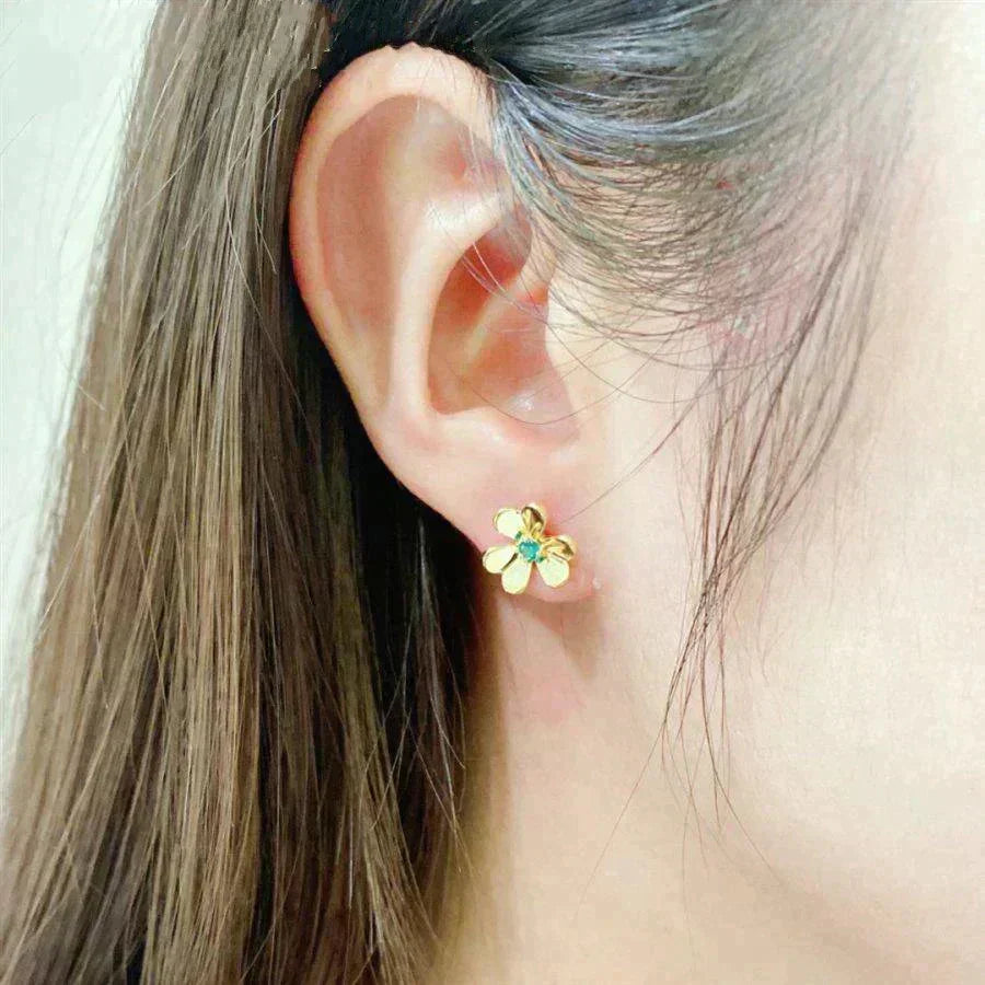 [Avelora Jewelry ]FRIVOLE  FLOWER MALACHITE EARRINGS