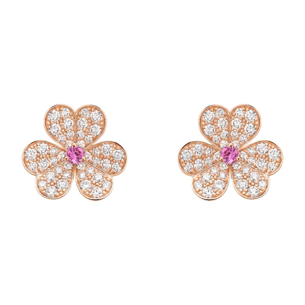 [Avelora Jewelry ]FRIVOLE PINK GOLD FLOWER DIAMOND EARRINGS