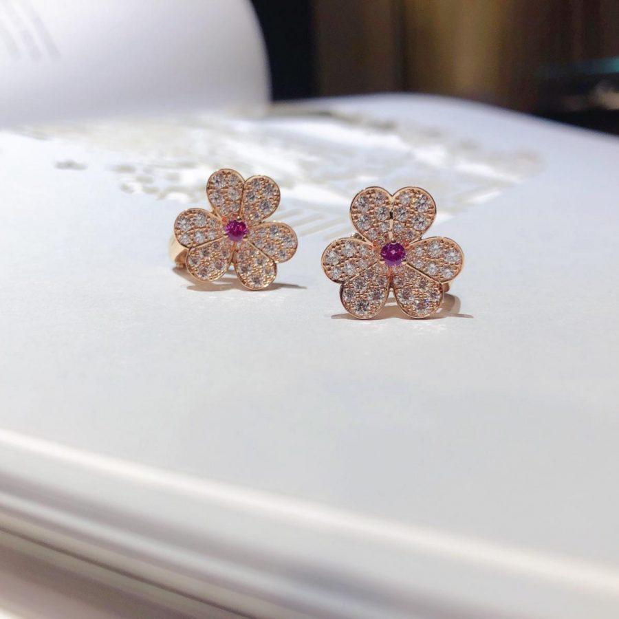 [Avelora Jewelry ]FRIVOLE PINK GOLD FLOWER DIAMOND EARRINGS
