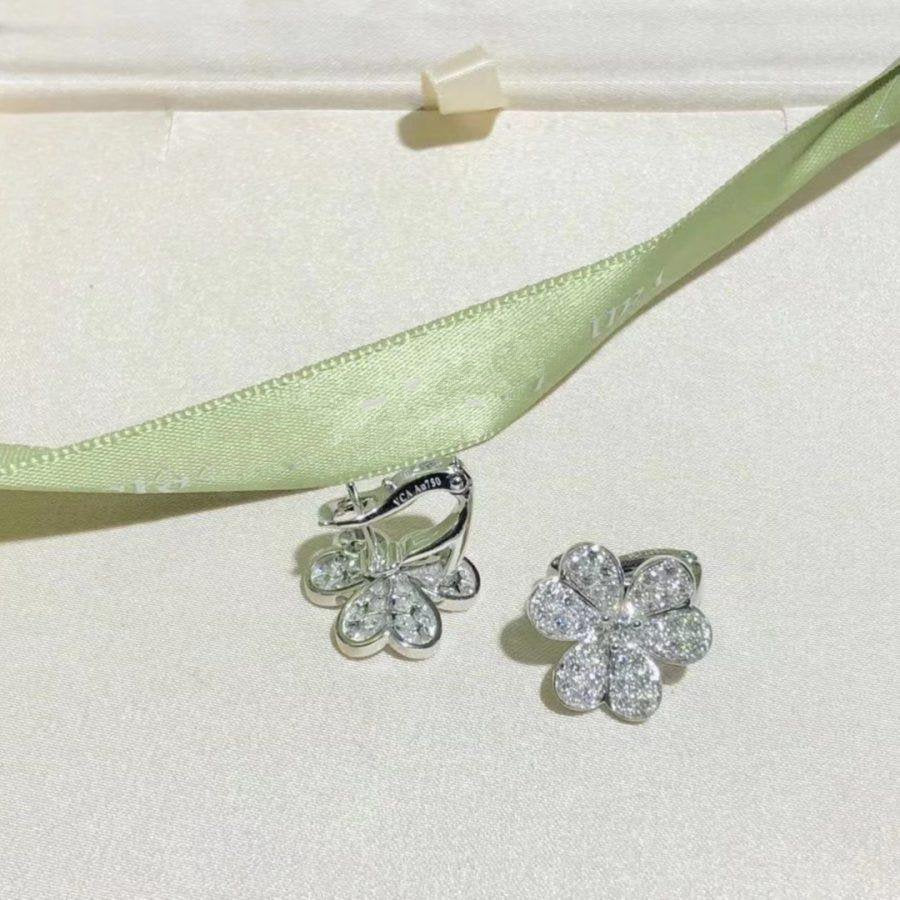 [Avelora Jewelry ]FRIVOLE SILVER FLOWER DIAMOND EARRINGS