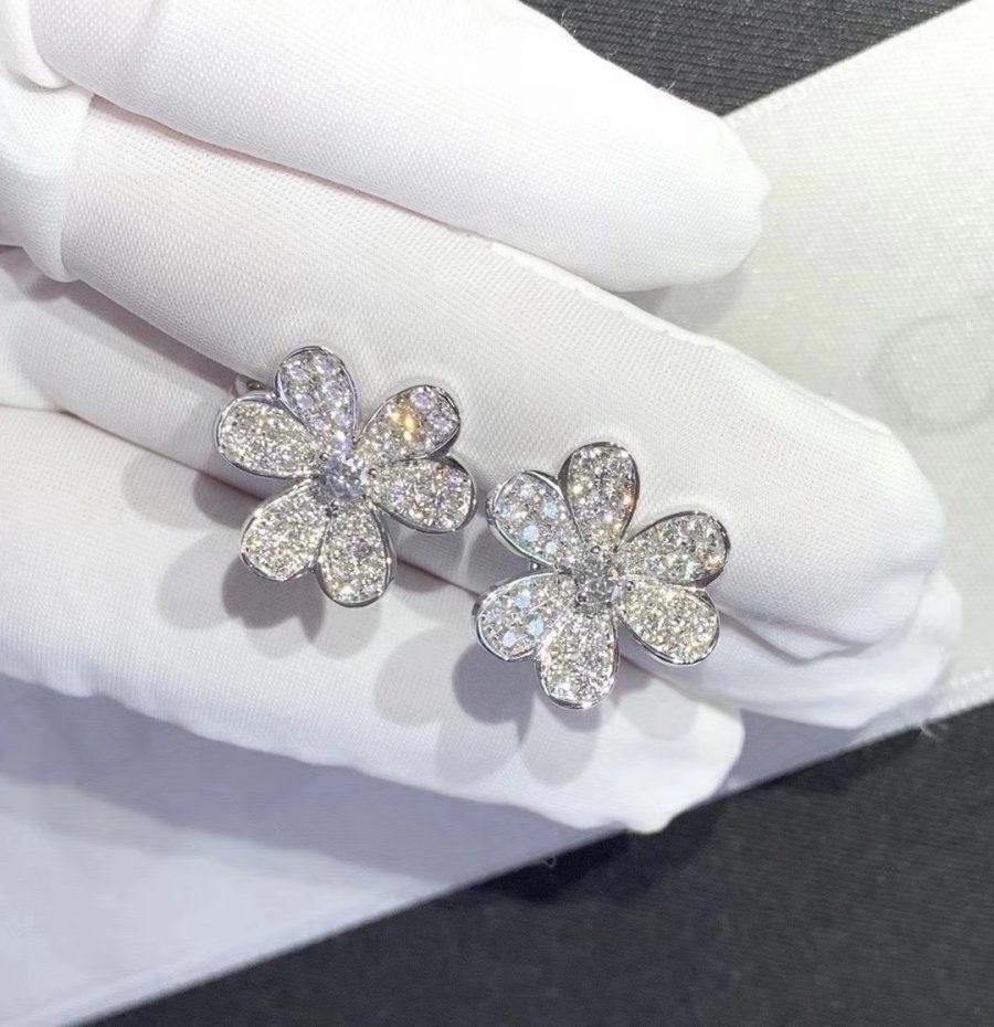 [Avelora Jewelry ]FRIVOLE SILVER FLOWER DIAMOND EARRINGS