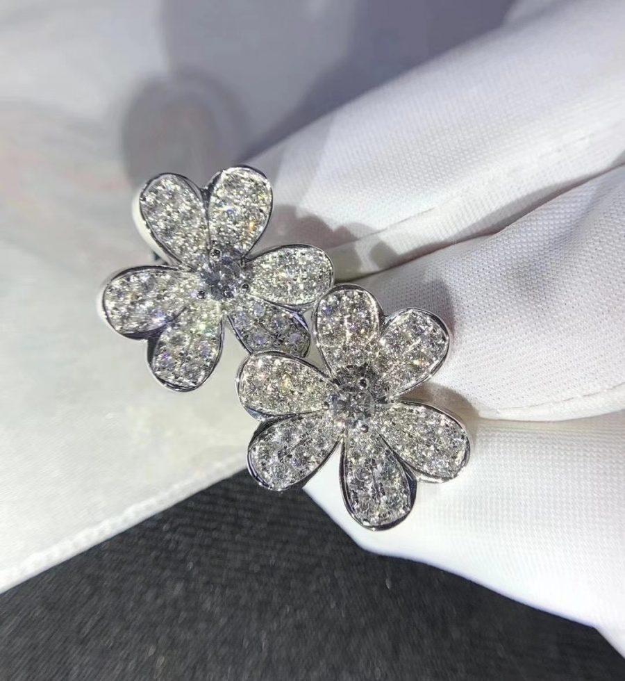 [Avelora Jewelry ]FRIVOLE SILVER FLOWER DIAMOND EARRINGS