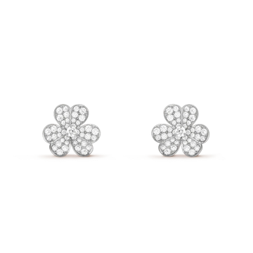 [Avelora Jewelry ]FRIVOLE SILVER FLOWER DIAMOND EARRINGS