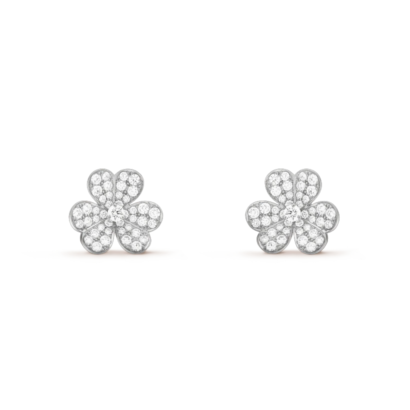 [Avelora Jewelry ]FRIVOLE SILVER FLOWER DIAMOND EARRINGS