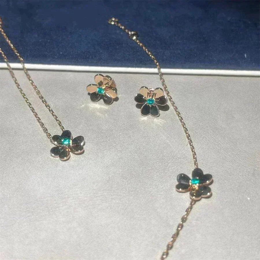 [Avelora Jewelry ]FRIVOLE  FLOWER MALACHITE EARRINGS