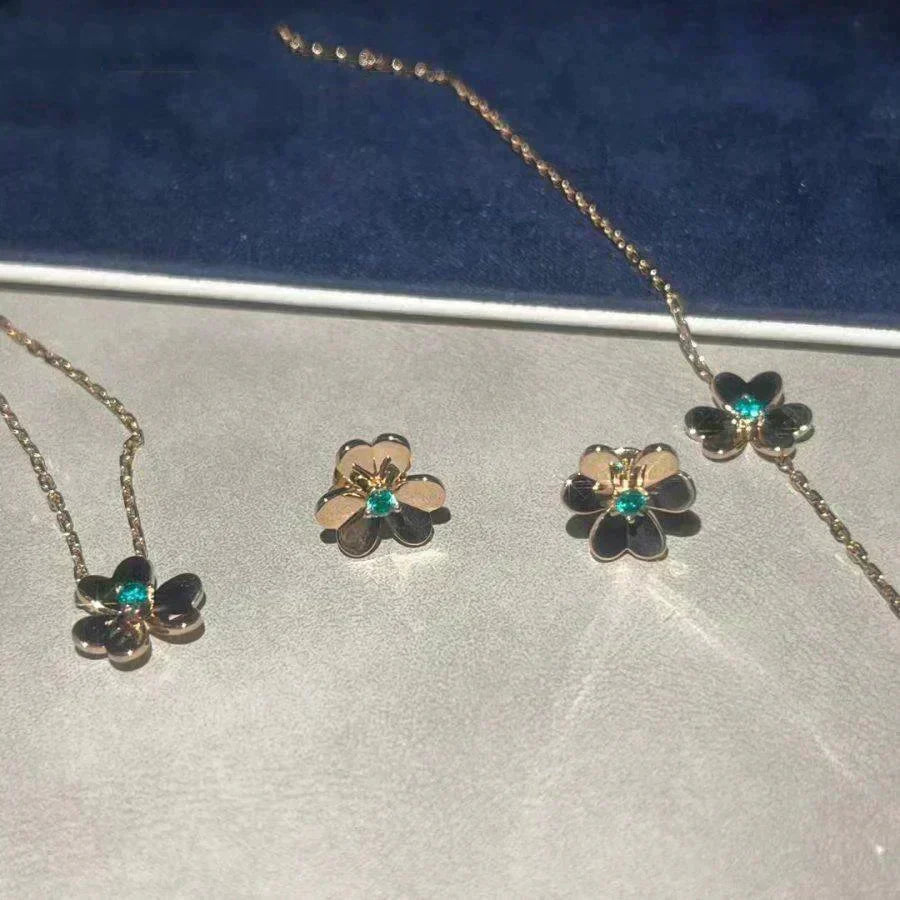 [Avelora Jewelry ]FRIVOLE  FLOWER MALACHITE EARRINGS