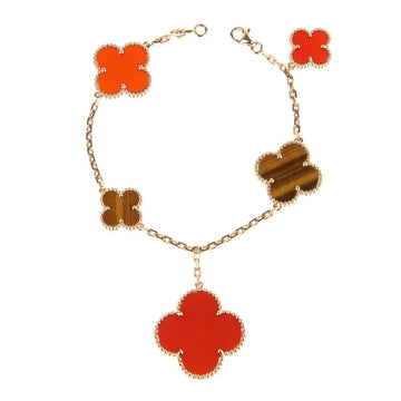[Avelora Jewelry ]CLOVER BRACELET 5 MOTIFS CARNELIAN TIGER EYE