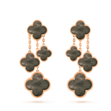 [Avelora Jewelry ]CLOVER EARRINGS DARK MOP 4 MOTIFS ROSE GOLD
