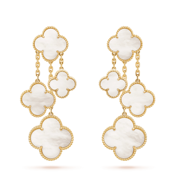 [Avelora Jewelry ]CLOVER EARRINGS WHITE MOP 4 MOTIFS GOLD