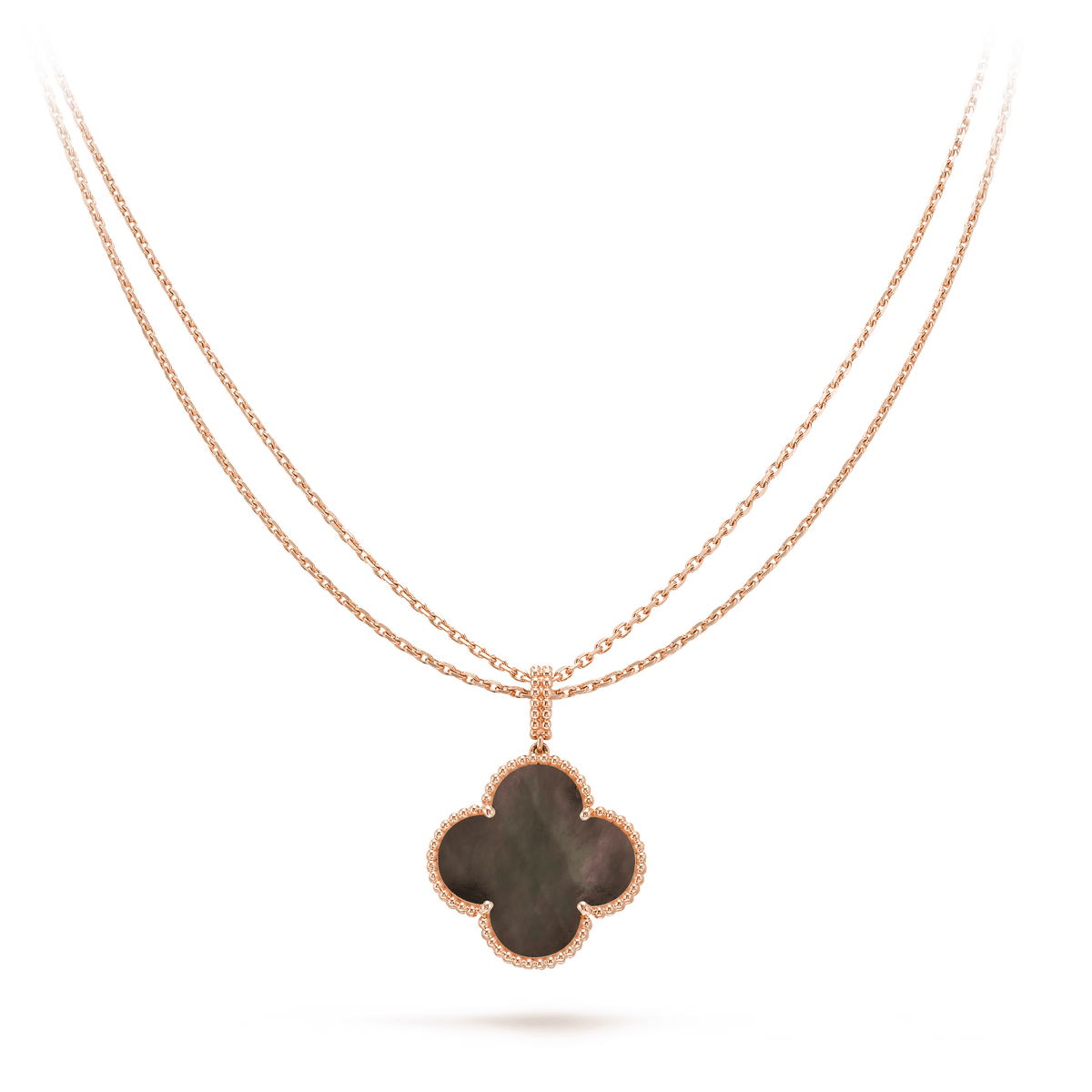 [Avelora Jewelry ]CLOVER 25MM GOLD DARK MOP BIG CLOVER NECKLACE
