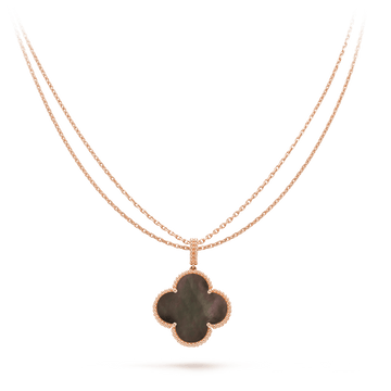 [Avelora Jewelry ]CLOVER 25MM GOLD DARK MOP BIG CLOVER NECKLACE