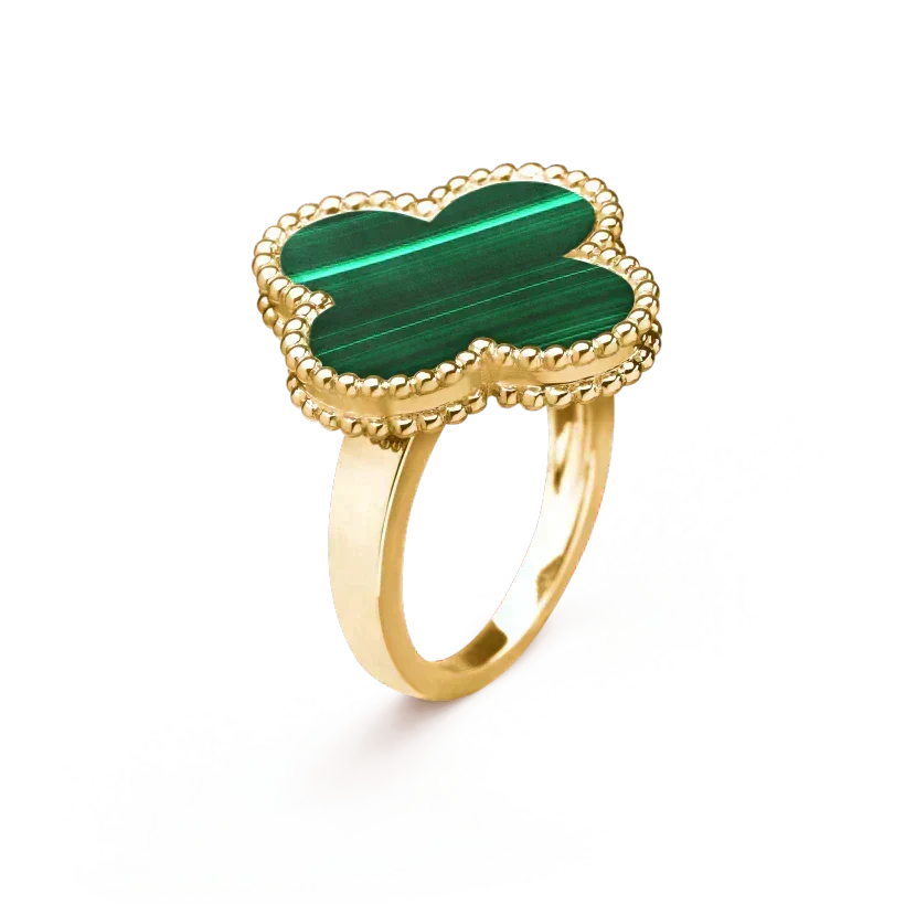 [Avelora Jewelry ]CLOVER MALACHITE RING