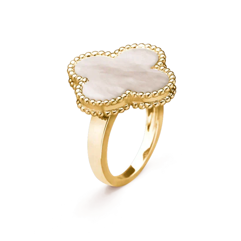[Avelora Jewelry ]CLOVER WHITE MOP RING