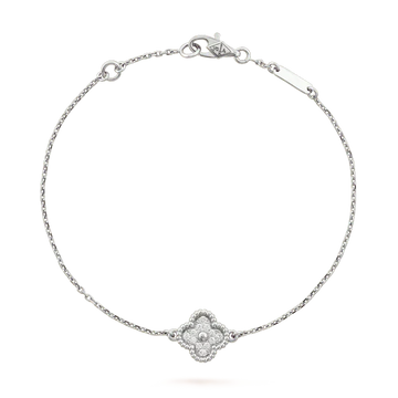 [Avelora Jewelry ]CLOVER  SINGLE FLOWER BRACELET SILVER