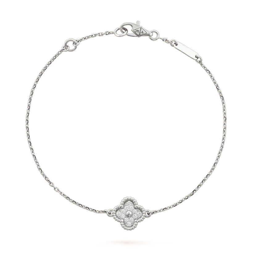 [Avelora Jewelry ]CLOVER  SINGLE FLOWER BRACELET SILVER