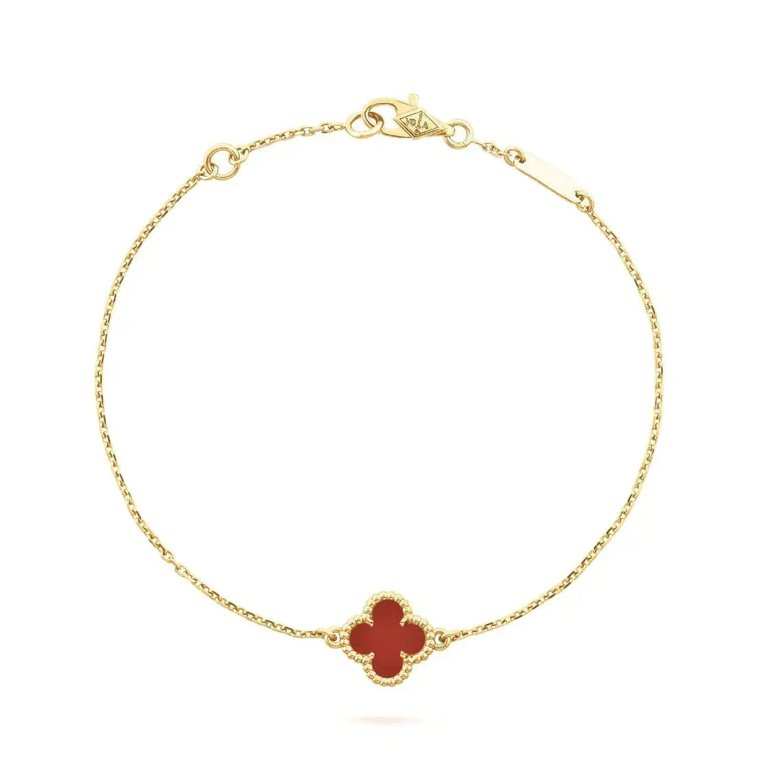 [Avelora Jewelry ]CLOVER  CARNELIAN SINGLE FLOWER BRACELET