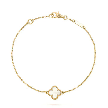 [Avelora Jewelry ]CLOVER WHITE MOP SINGLE FLOWER BRACELET