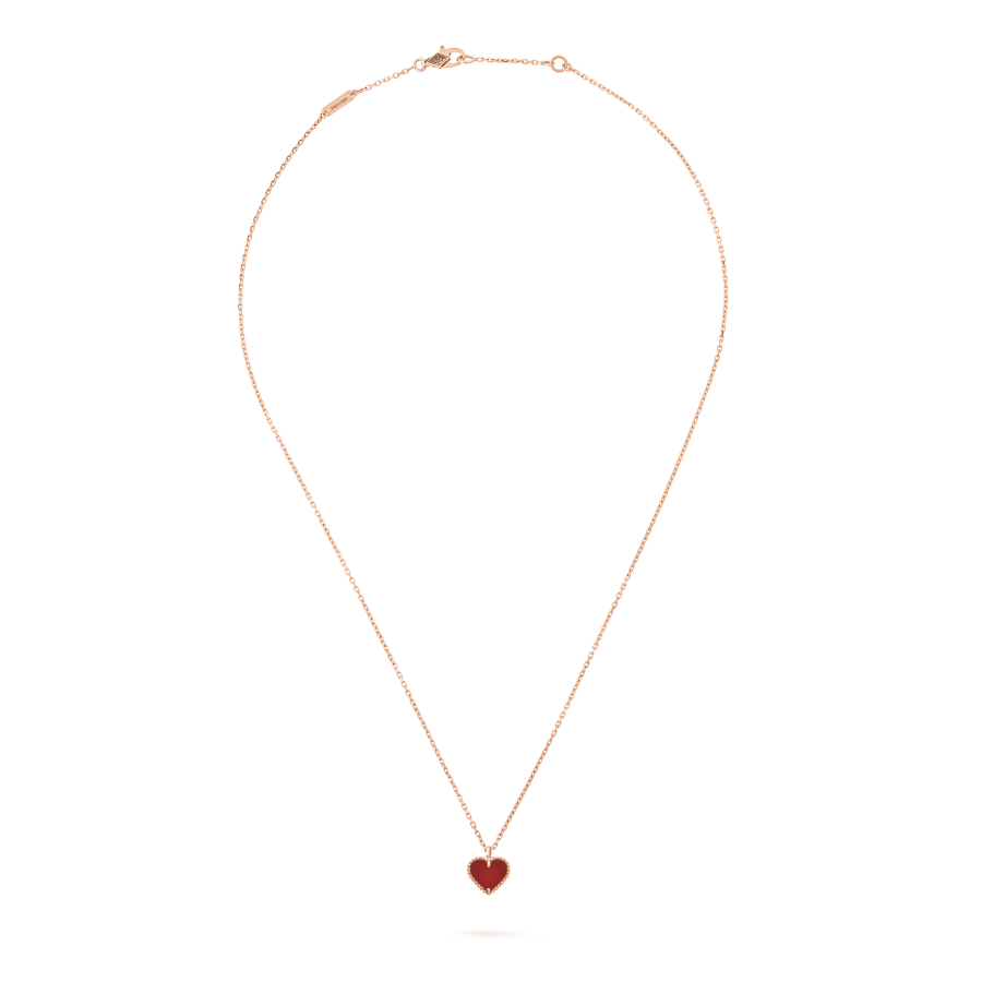[Avelora Jewelry ]SWEET CLOVER CARNELIAN HEART NECKLACE