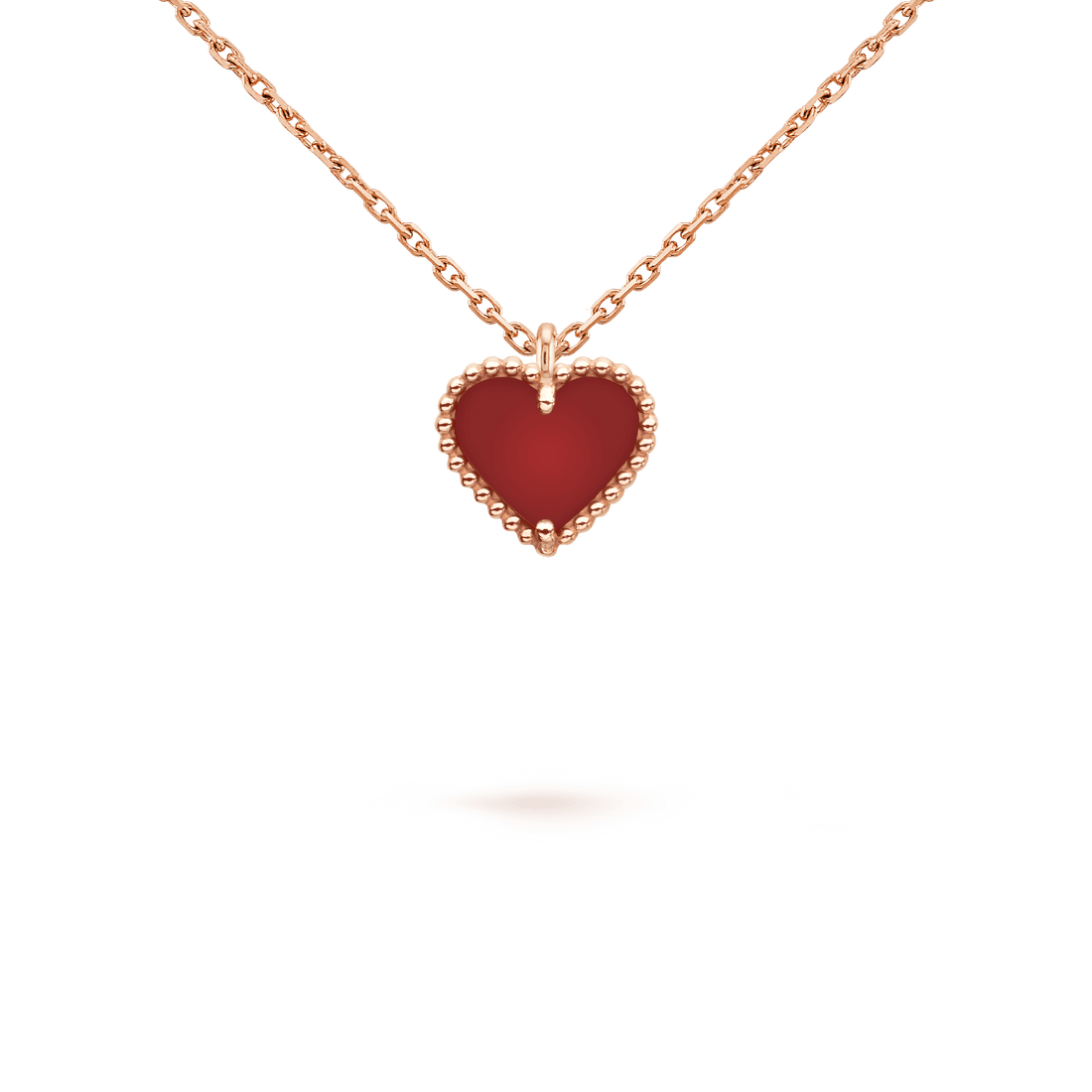 [Avelora Jewelry ]SWEET CLOVER CARNELIAN HEART NECKLACE
