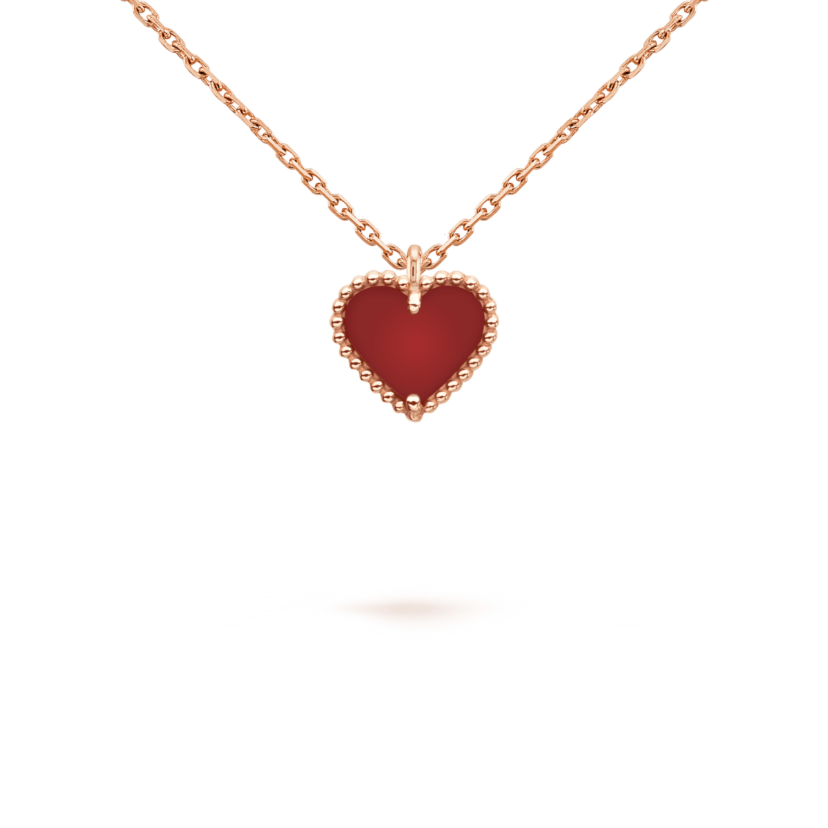 [Avelora Jewelry ]SWEET CLOVER CARNELIAN HEART NECKLACE