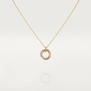 [Avelora Jewelry ]TRINITY NECKLACE SILVER GOLD PINK GOLD DIAMONDS