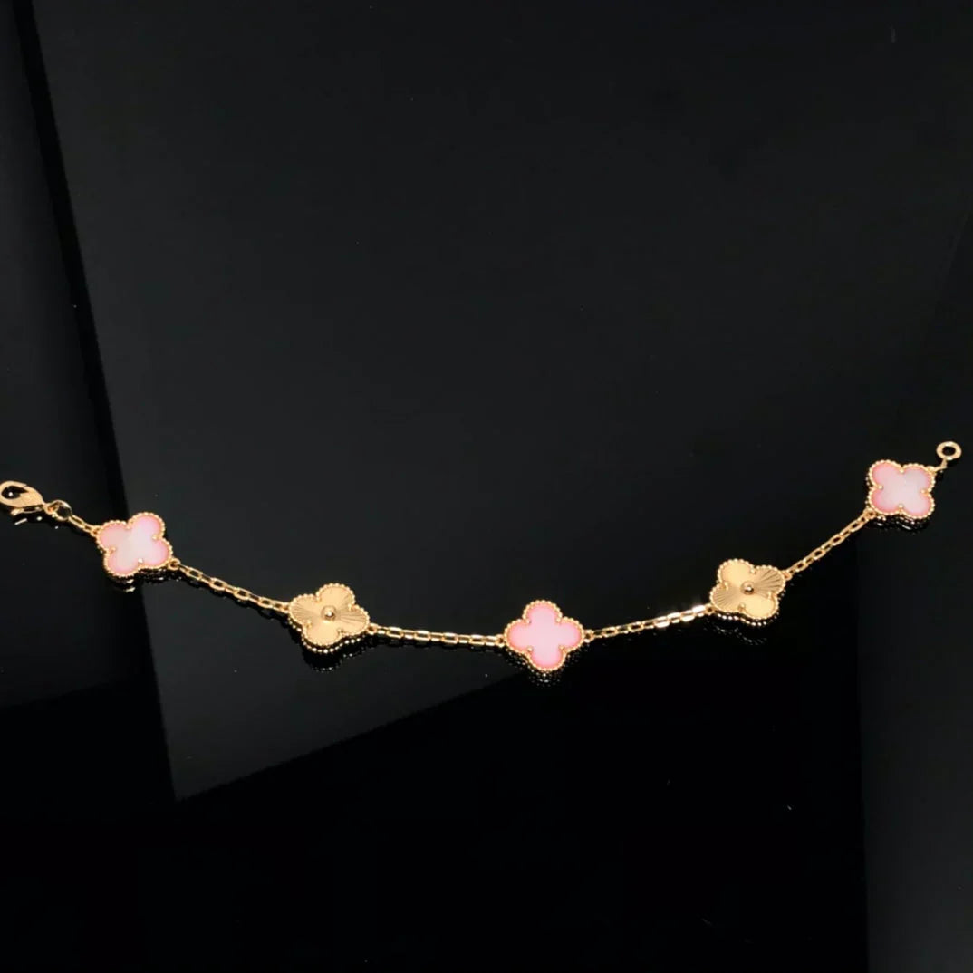 [Avelora Jewelry ] CLOVER 5 MOTIFS  PINK MOP BRACELET COLLECTION
