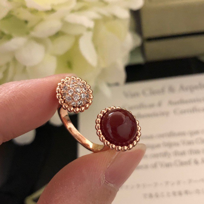[Avelora Jewelry ]PERLEE COULEURS DIAMOND ROSE GOLD BETWEEN THE FINGER RING