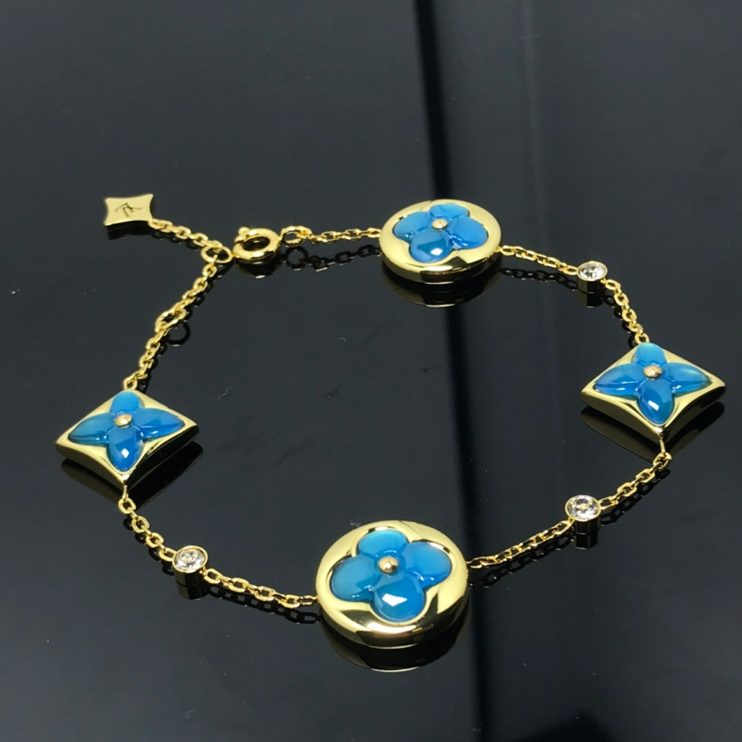 [Avelora]STAR AND SUN 4 MOTIF BLUE BRACELET