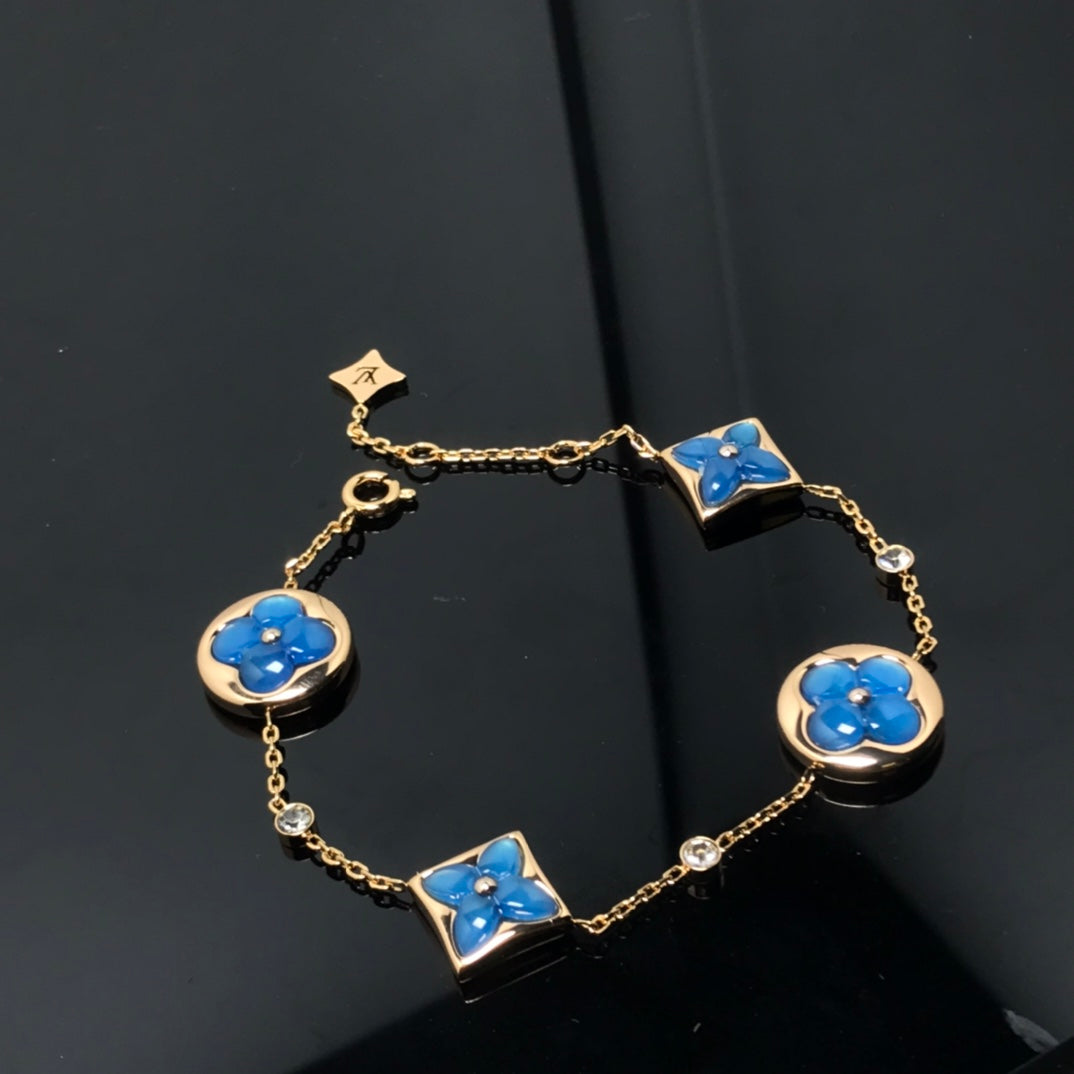 [Avelora Jewelry ]STAR AND SUN 4 MOTIF BLUE BRACELET