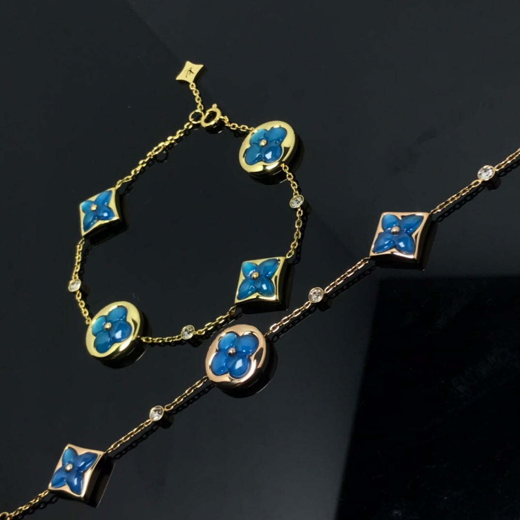 [Avelora]STAR AND SUN 4 MOTIF BLUE BRACELET