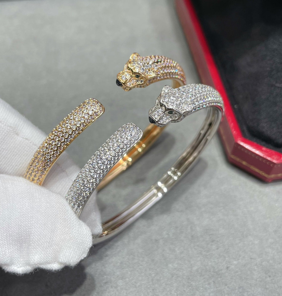 [Avelora Jewelry ]PANTHERE FULL DIAMOND OPEN BRACELET