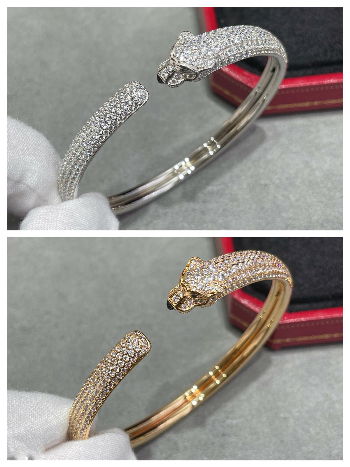 [Avelora Jewelry ]PANTHERE FULL DIAMOND OPEN BRACELET