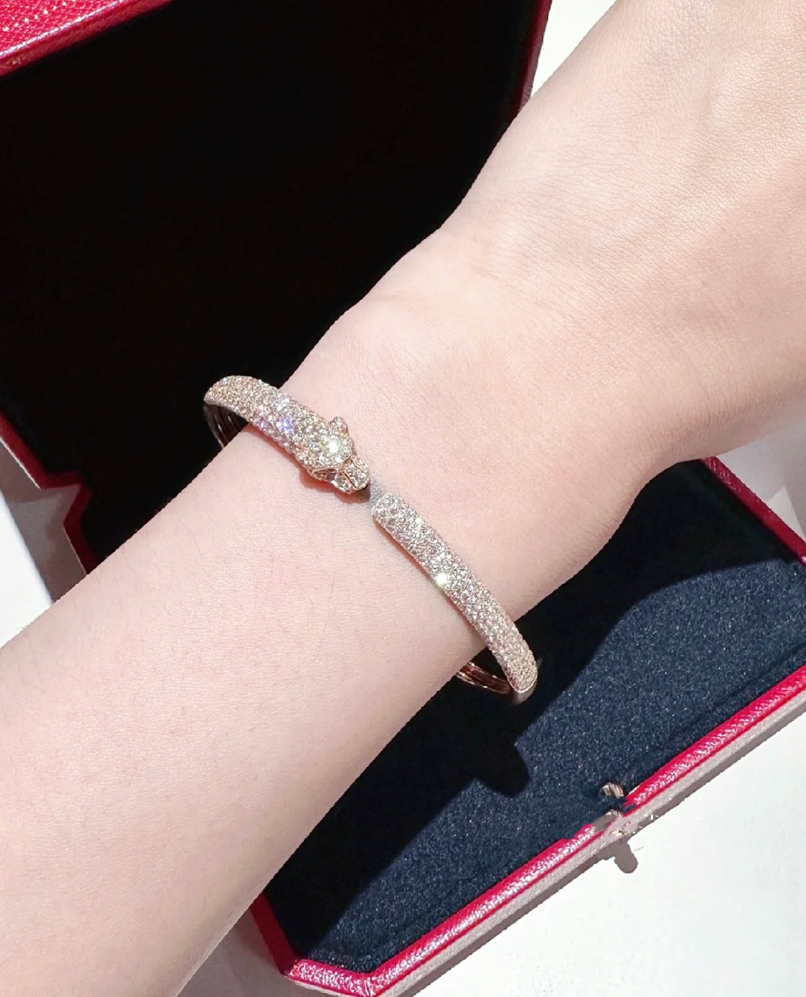 [Avelora Jewelry ]PANTHERE FULL DIAMOND OPEN BRACELET