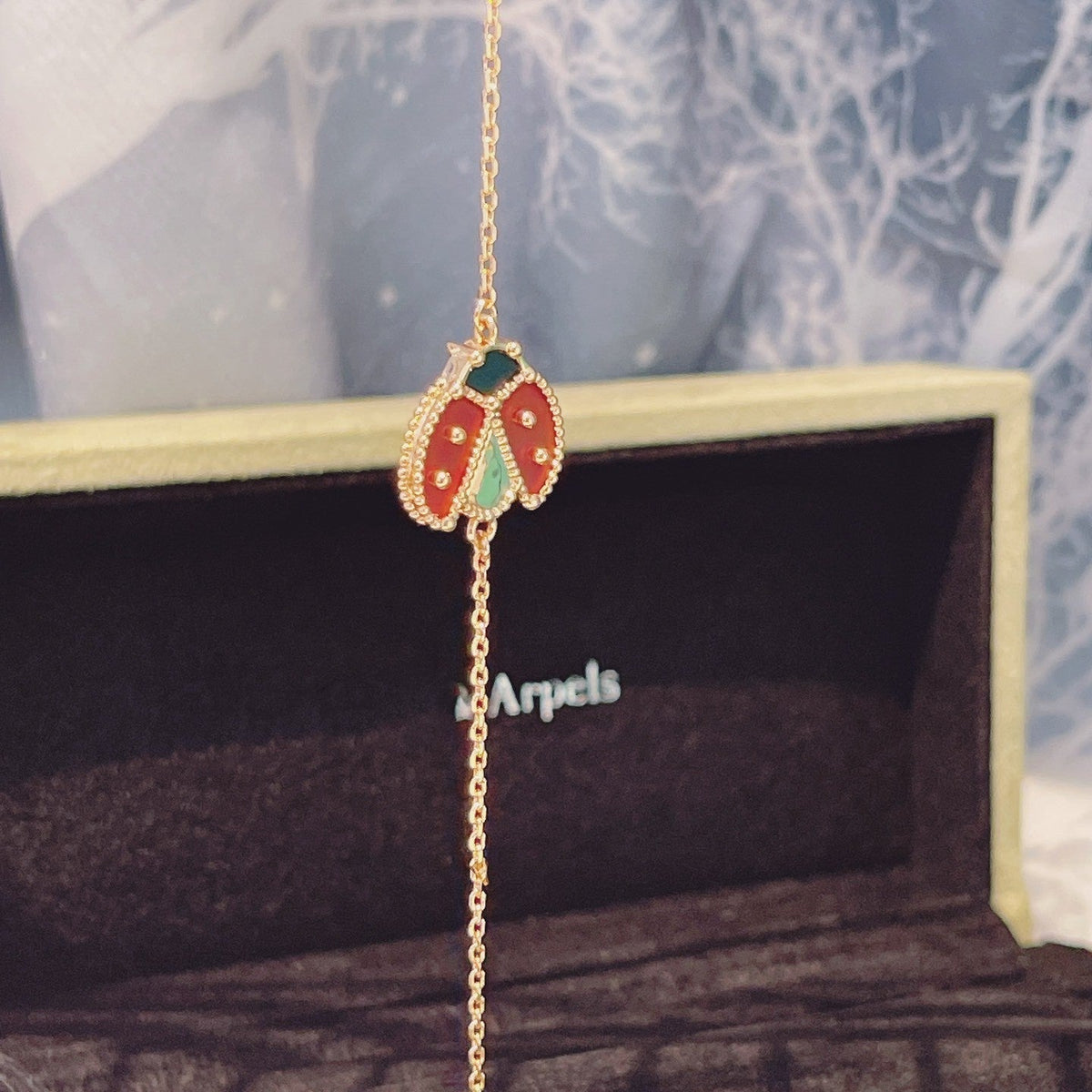 [Avelora Jewelry ]LUCKY SPRING 1 MOTIF PINK GOLD BRACELET