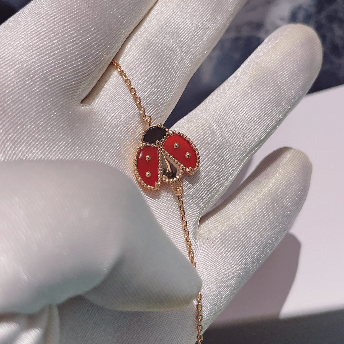 [Avelora Jewelry ]LUCKY SPRING 1 MOTIF PINK GOLD BRACELET