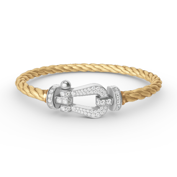 [Avelora]FORCE LARGE HORSESHOE FULL DIAMOND BRACELET - WHITE GOLD