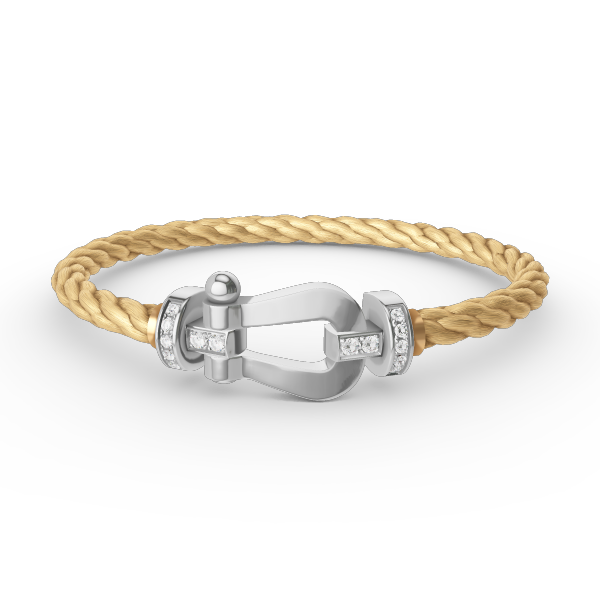 [Avelora]FORCE LARGE HORSESHOE HALF DIAMOND BRACELET - WHITE GOLD
