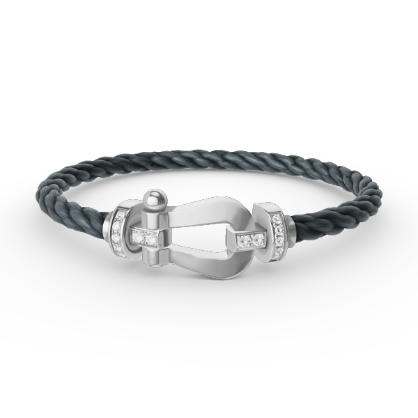 [Avelora]FORCE LARGE HORSESHOE HALF DIAMOND BRACELET - WHITE GOLD