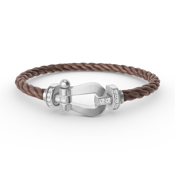 [Avelora]FORCE LARGE HORSESHOE HALF DIAMOND BRACELET - WHITE GOLD