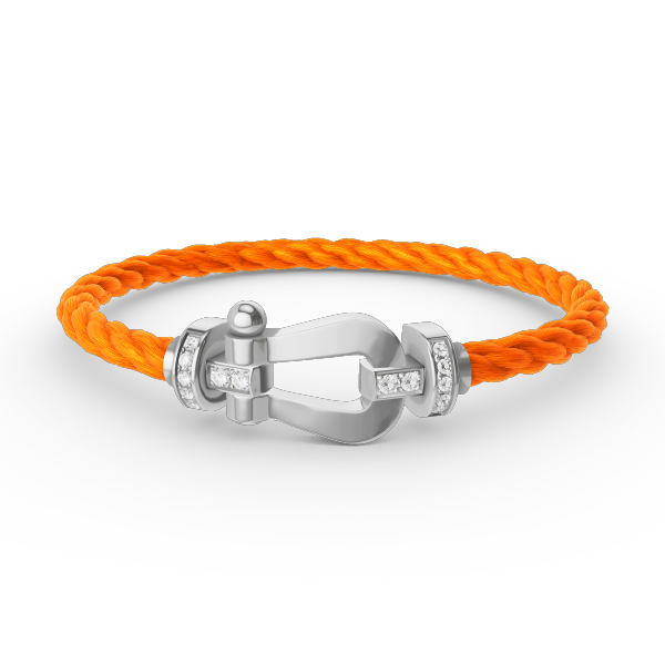 [Avelora]FORCE LARGE HORSESHOE HALF DIAMOND BRACELET - WHITE GOLD