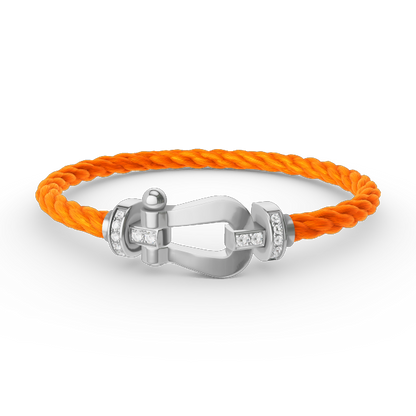 [Avelora]FORCE LARGE HORSESHOE HALF DIAMOND BRACELET - WHITE GOLD