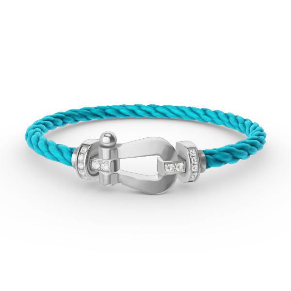 [Avelora]FORCE LARGE HORSESHOE HALF DIAMOND BRACELET - WHITE GOLD