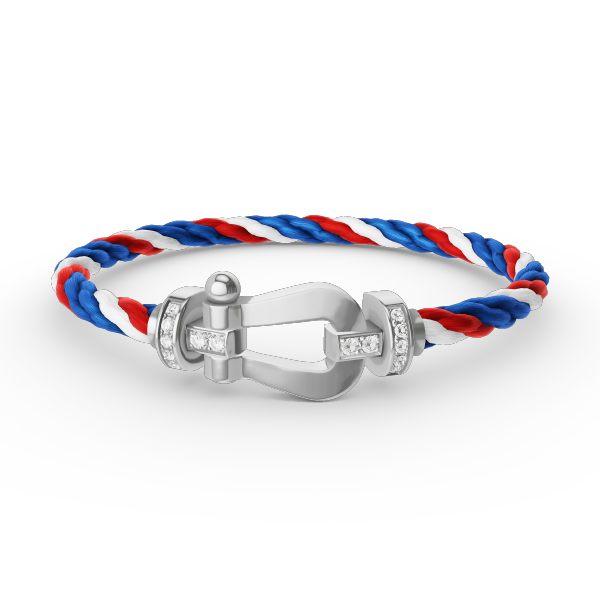 [Avelora]FORCE LARGE HORSESHOE HALF DIAMOND BRACELET - WHITE GOLD